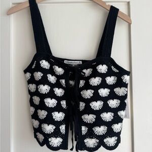 Black and White Knit Crop Top